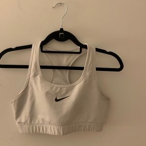 White Nike sports bra